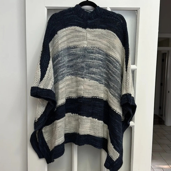 Lane Bryant | Blue Cream Wool Blend Button Front Cardigan Sweater O/S Plus Size - Picture 2 of 7